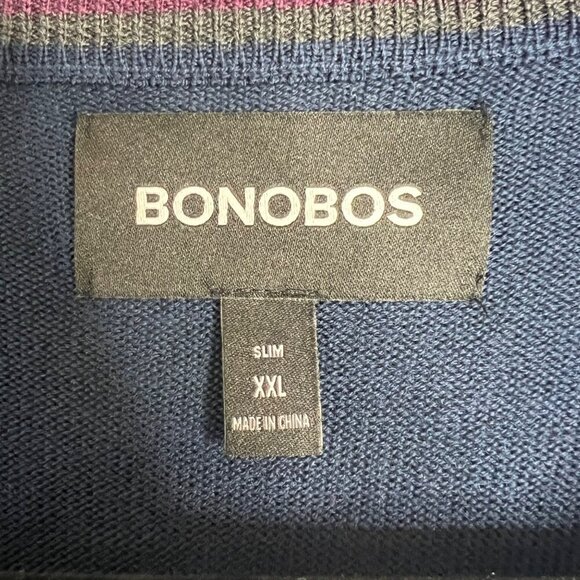 NWOT Bonobos 100% Extra Fine Merino Wool V-Neck Lightweight Sweater Slim XXL - Picture 2 of 7